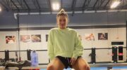 VIDEO.  The best coach.  Ukrainian woman from the UFC prepares for a fight in the company of a cat