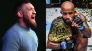 Conor McGregor reacts to Demetrius Johnson win