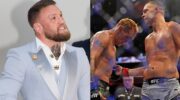 Conor McGregor reacts to Nate Diaz win