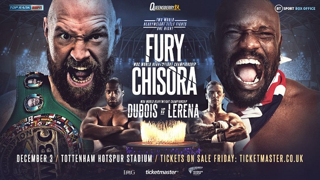 Se anuncia oficialmente la tercera pelea de Fury-Chisora, Dubois y Lerena pelearán en la cartelera