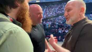 Mairbek Khasiev talked with Dana White at the weigh-in for the UFC 280 tournament