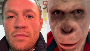 McGregor in the form of a sinister monkey addressed the fans