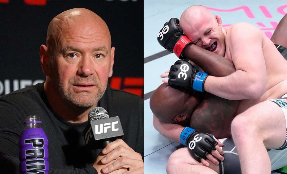 Dana White reacts to the fight between Spivak and Lewis