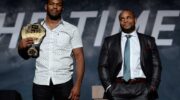 Jon Jones talks to Daniel Cormier ahead of Cyril Gun fight