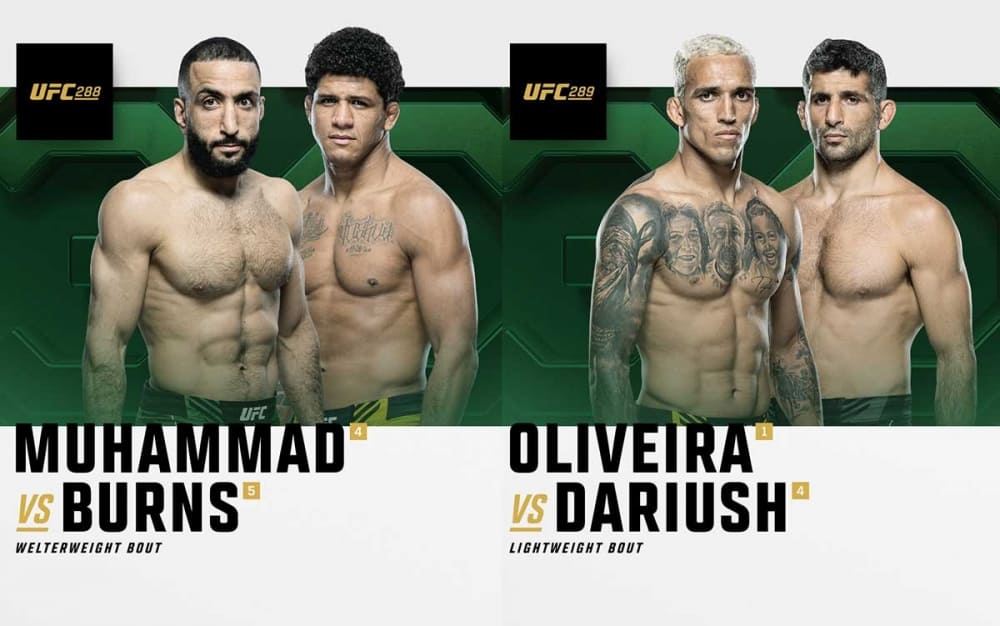 Kampene Oliveira-Dariush og Burns-Muhammad er officielt udpeget