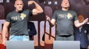 Emelianenko and Oleinik weighed in before the fights on REN TV