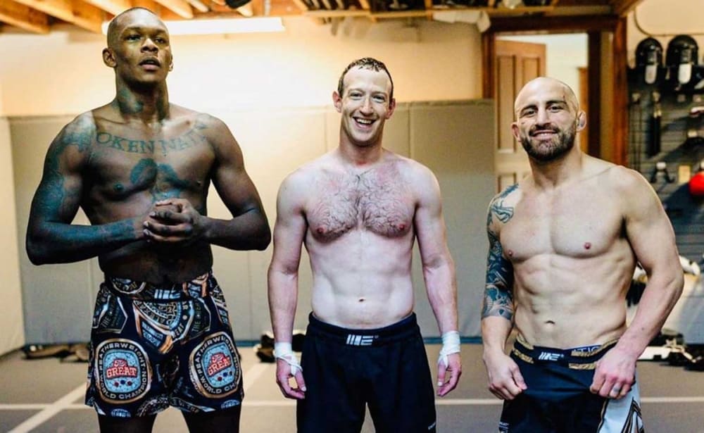 Os campeões do UFC Adesanya e Volkanovski verificaram a forma atual de Mark Zuckerberg