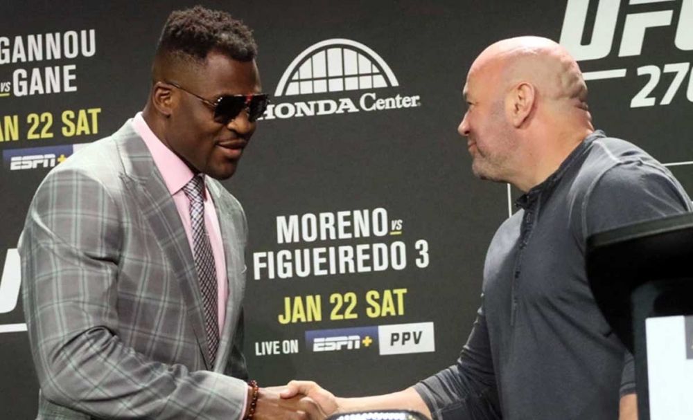 Francis Ngannou chamou de vergonha o ato do presidente do UFC